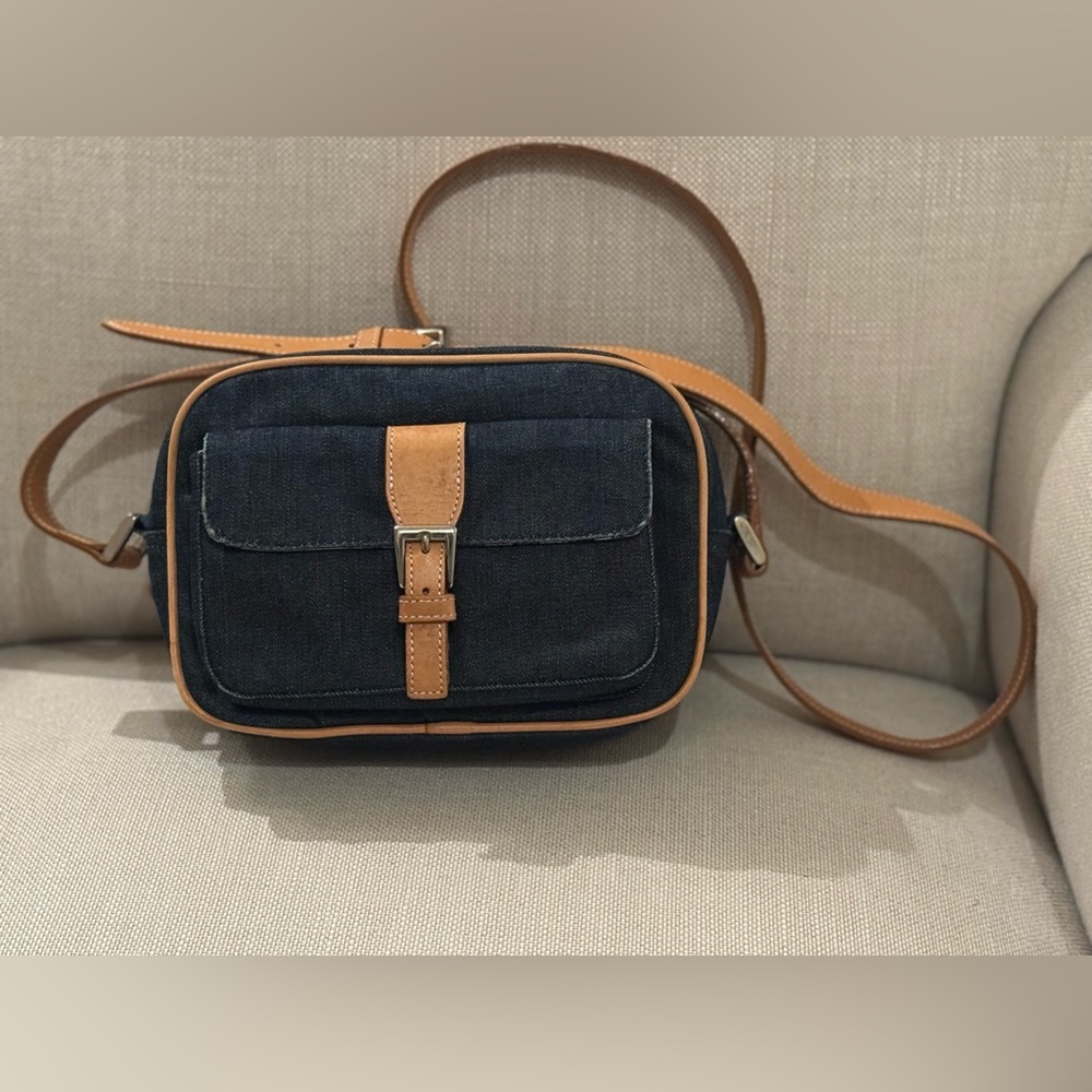 Burberry Denim and Leather Crossbody Camera Bag